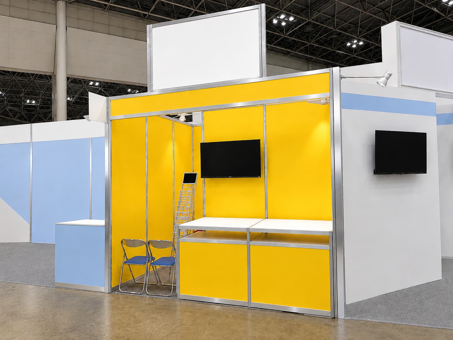 展示会ブースの施工例(イエロー)