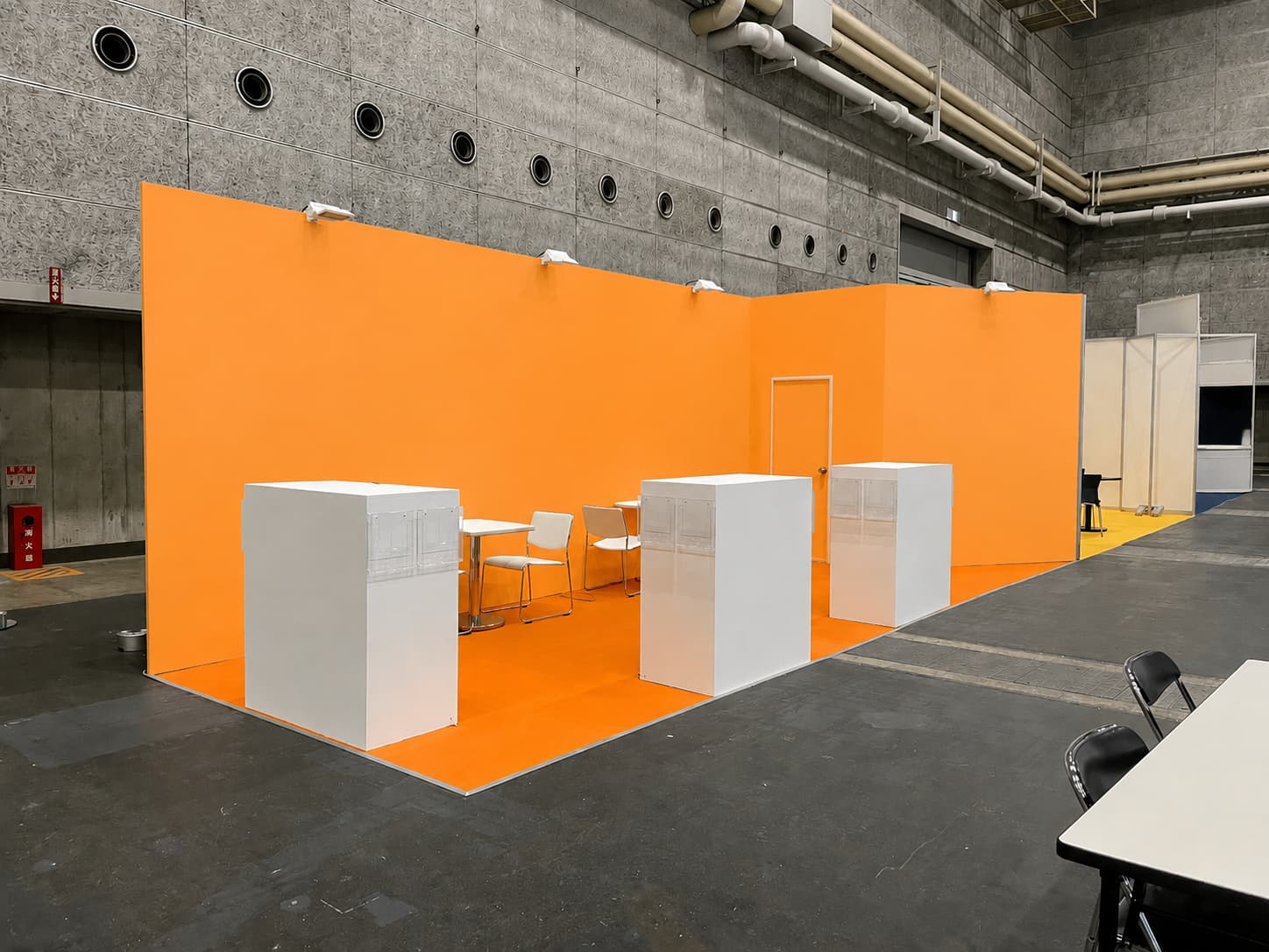 展示会ブースの施工例(オレンジ)