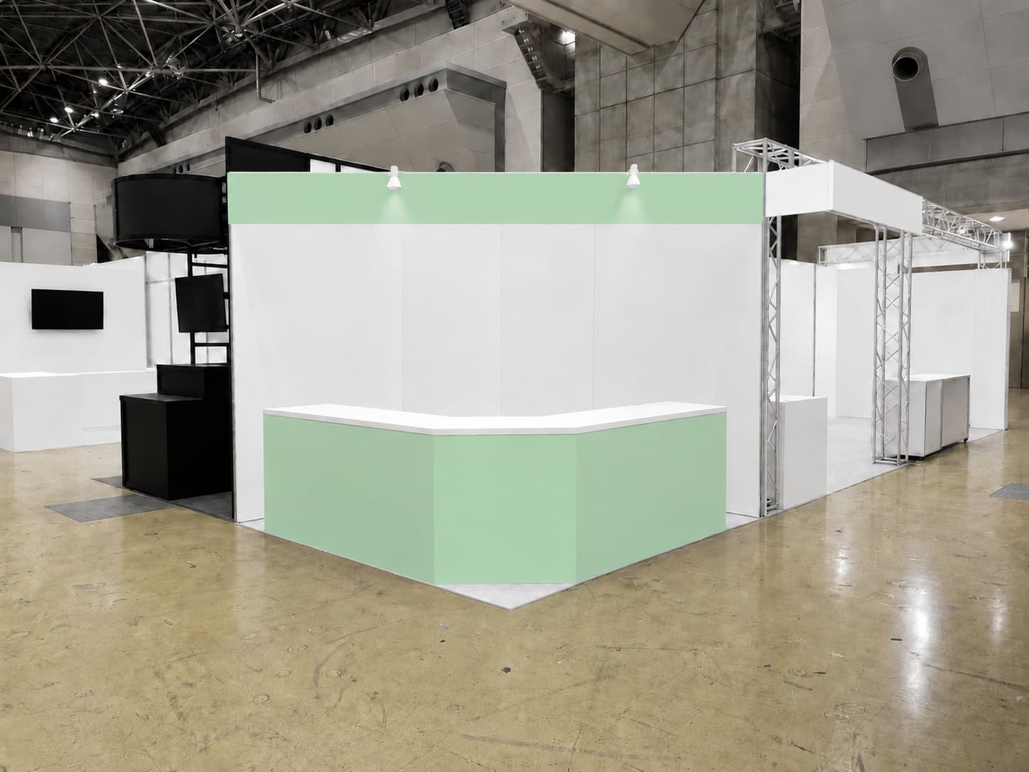 展示会ブースの施工例(グレー)